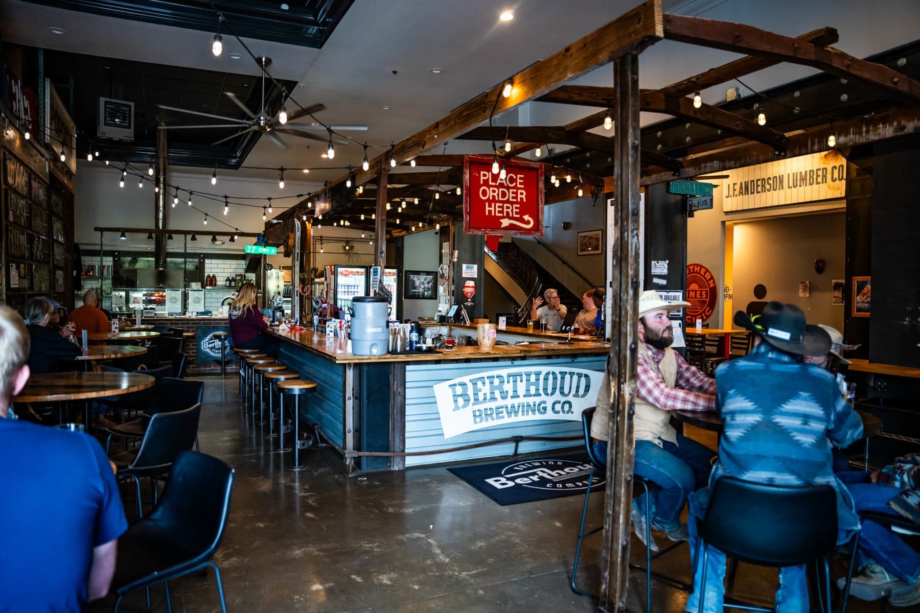 The taproom bar, ready for a crowd